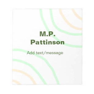 Bloco De Notas Listras laranja verdes adicionam nome mensagem tex