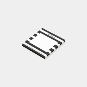 Bloco De Notas Listras pretas simples Monogrammed