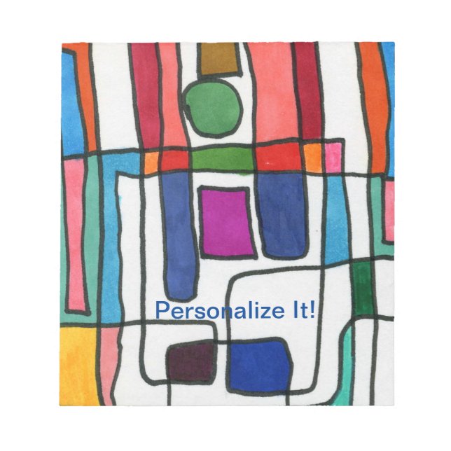 Bloco De Notas Listras retangulares quentes e legal com acento ci (Frente)