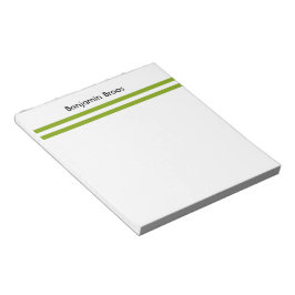 Bloco De Notas Listras verdes e brancas de nome personalizado