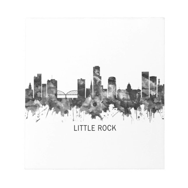 Bloco De Notas Little Rock Skyline BW (Frente)