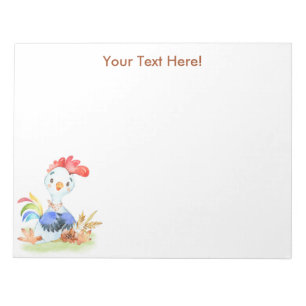 Bloco De Notas Little Rooster da Coloração da Água Castanha