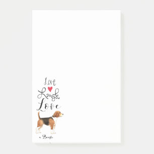 Bloco De Notas Live Laugh Love a Beagle Posta Notas
