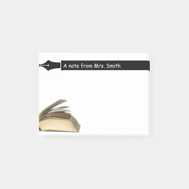 Bloco De Notas Livro & caneta do professor (Frente)