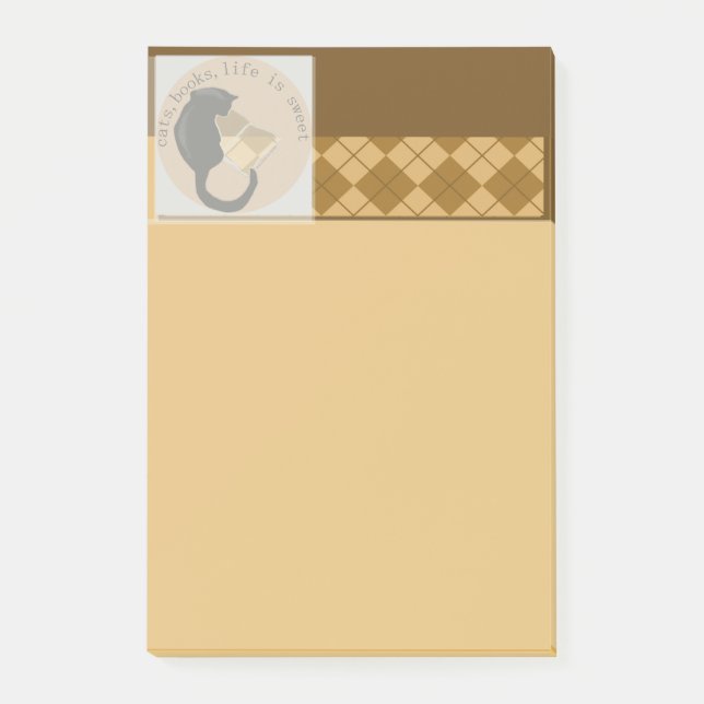 Bloco De Notas Livro de Gatos A vida é doce - grande Posto-it® No (Frente)