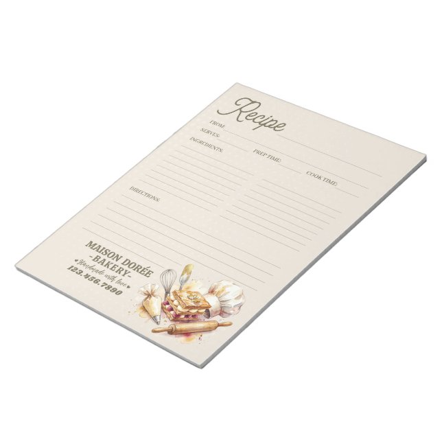 Bloco De Notas Livro de Receitas de Padaria Chef de Confeitaria (Inclinado)