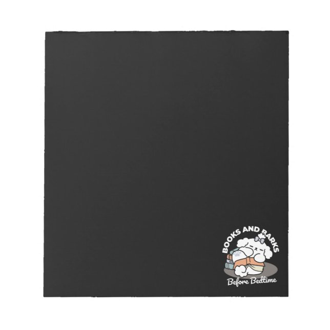 Bloco De Notas Livros e Latidos - Design de Leitura de Cachorro S (Frente)