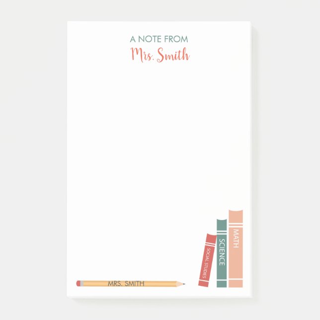 Bloco De Notas Livros personalizados de Posto de professores - No (Frente)