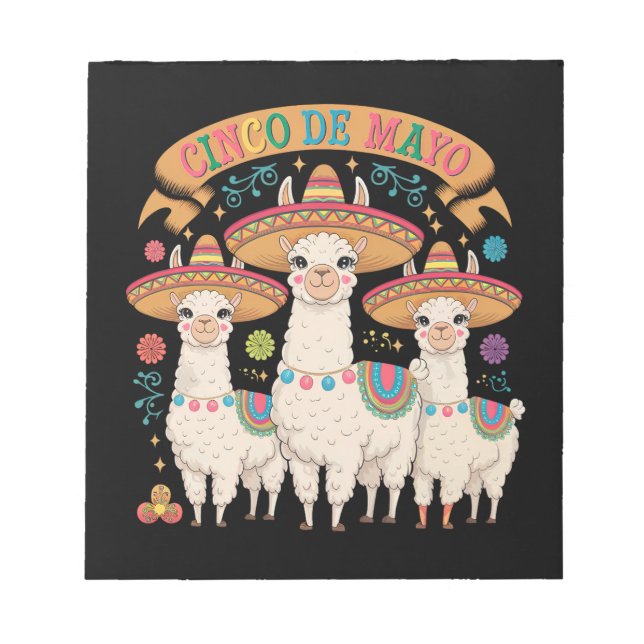 Bloco De Notas Llama Divertido Festa Cinco De Mayo (Frente)