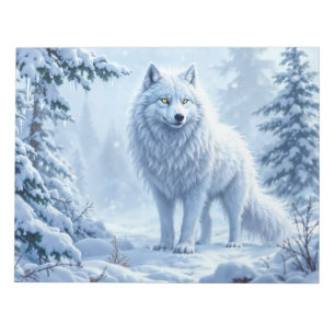 Bloco De Notas Lobo-neve selvagem predadores natureza arte de inv