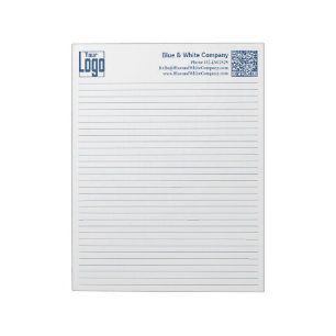 Bloco De Notas Logotipo Básico QR-code Linha Azul Regra Faculdade