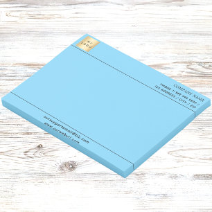 Bloco De Notas Logotipo comercial azul claro