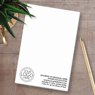 Bloco De Notas Logotipo comercial com informações de contato - Pr