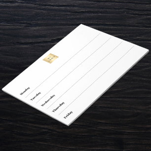 Bloco De Notas Logotipo comercial do calendário semanal