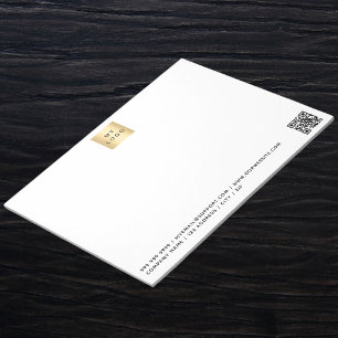 Bloco De Notas Logotipo comercial preto branco do código QR