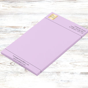 Bloco De Notas Logotipo comercial roxo lavanda