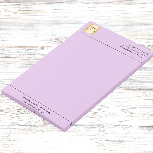 Bloco De Notas Logotipo comercial roxo lavanda (Criador carregado)