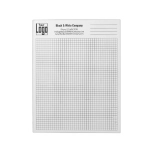 Bloco De Notas Logotipo da Empresa Grade Preta Gráfico