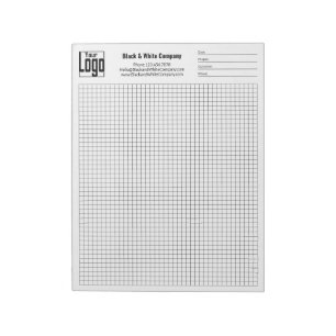 Bloco De Notas Logotipo da Empresa Grade Preta Identificador de P