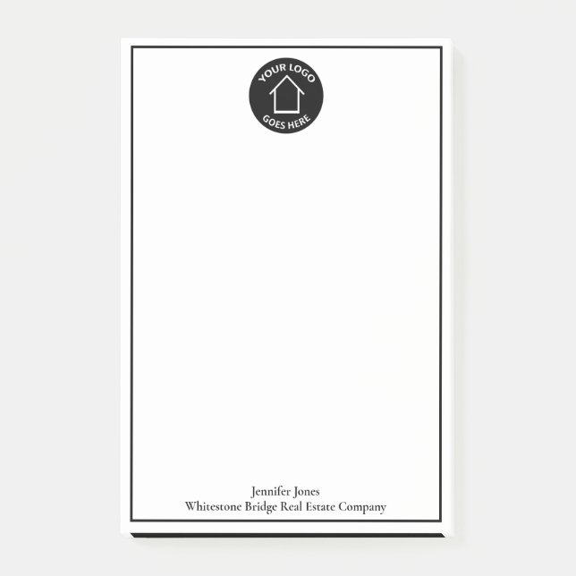 Bloco De Notas Logotipo da Empresa Imobiliária Personalizada Mode (Frente)