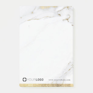 Bloco De Notas Logotipo da empresa luxe moderna de mármore em ou