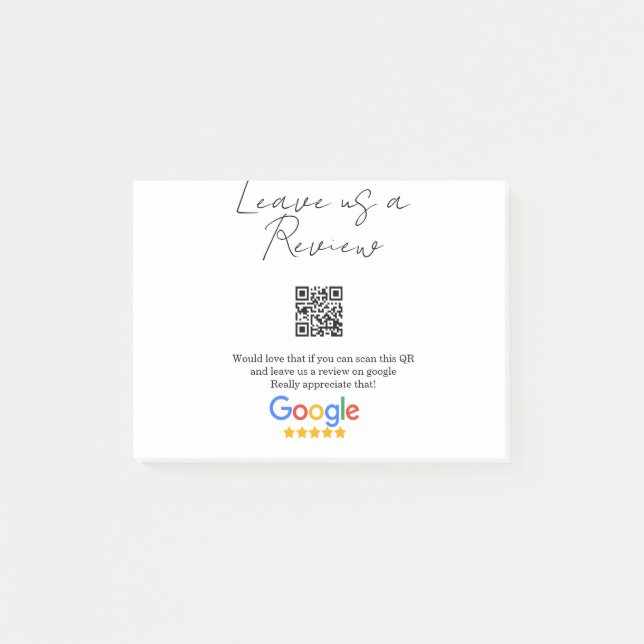Bloco De Notas logotipo de avaliação de negócios do Google Scan Q (Frente)