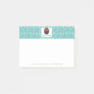 Bloco De Notas Logotipo de Padaria de Cupcake de Chocolate com Gr