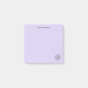 Bloco De Notas Logotipo de papelaria pessoal simples Roxo claro