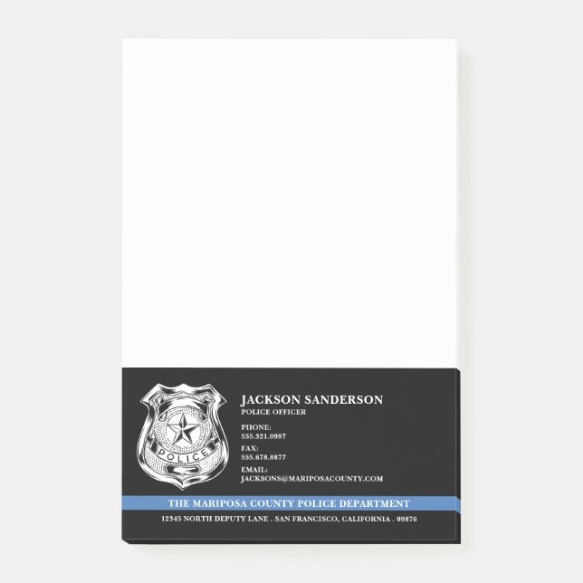 Bloco De Notas Logotipo de Polícia do Departamento de Polícia (Frente)