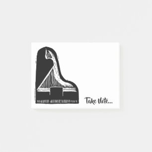 Bloco De Notas LOGOTIPO DO PIANO + "Tome a nota", ou ADICIONE