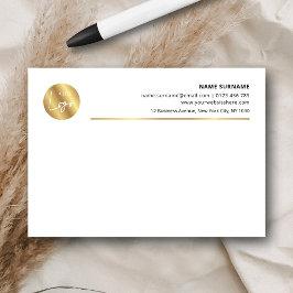 Bloco De Notas Logotipo Dourado Moderno Detalhes de Contato Empre