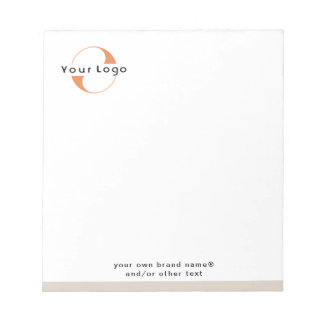 Bloco De Notas Logotipo em branco e bronzeado, Black Text Company