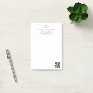 Bloco De Notas Logotipo Empresarial de Código QR Verde Sage Minim