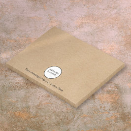 Bloco De Notas Logotipo Empresarial Personalizado em Kraft Rústic