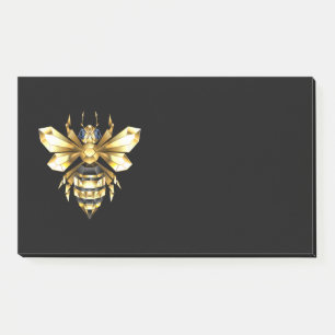Bloco De Notas Logotipo Faux Gold Foil Polygonal da Abelha em Pre