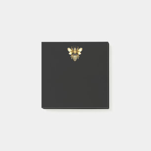 Bloco De Notas Logotipo Faux Gold Foil Polygonal da Abelha em Pre