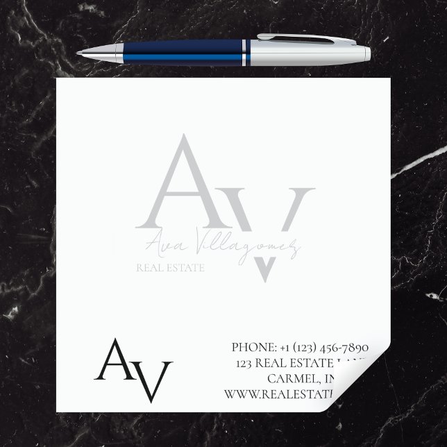 Bloco De Notas Logotipo Monograma Personalizado Empresa Profissio (Create a custom, monogram logo for you real estate or other professional business.)