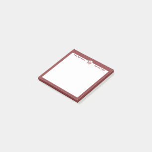 Bloco De Notas Logotipo Personalizado Burgundy de Promocional Sim