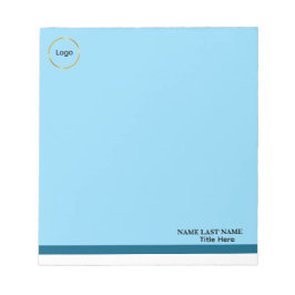 Bloco De Notas Logotipo Personalizado Elegante Azul Poeira Branco