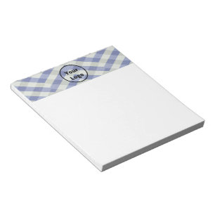 Bloco De Notas Logotipo personalizado em estampa geométrica azul