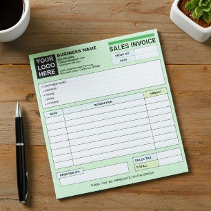 Bloco De Notas Logotipo Personalizado, Recibo de Nota Fiscal Pequ