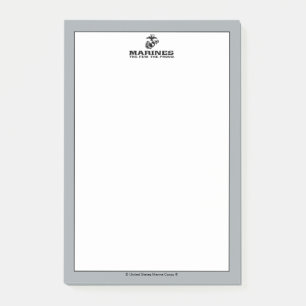 Bloco De Notas Logotipo preto empilhado do USMC "Os poucos, os or