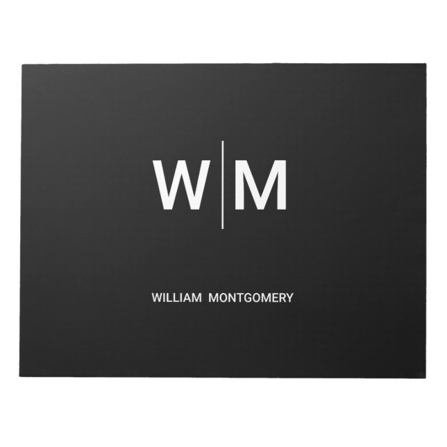 Bloco De Notas Logotipo preto | Empresa empresarial (Frente)