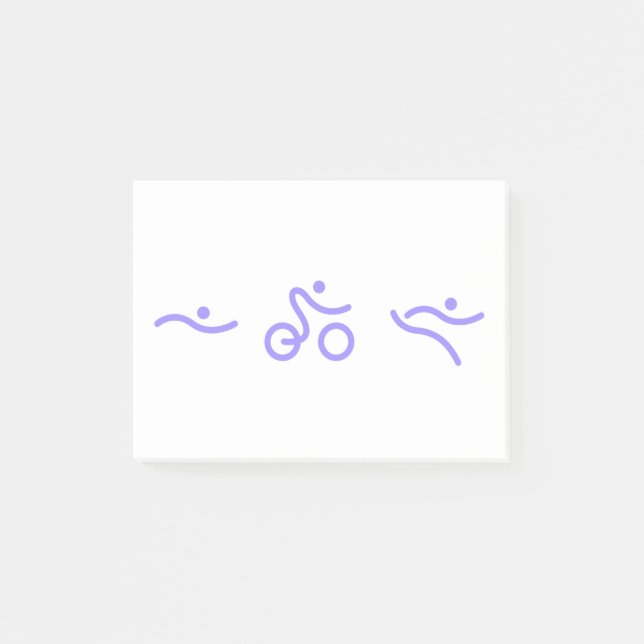 Bloco De Notas Logotipo roxo leve do Triathlon (Frente)