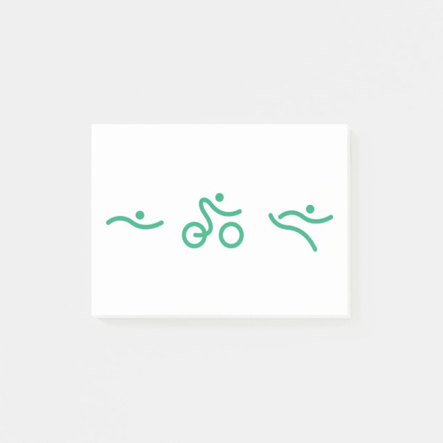 Bloco De Notas Logotipo verde do Triathlon (Frente)