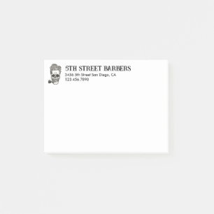 Bloco De Notas Logotipo Vintage Barber Skull Personalizável