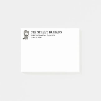 Bloco De Notas Logotipo Vintage Barber Skull Personalizável