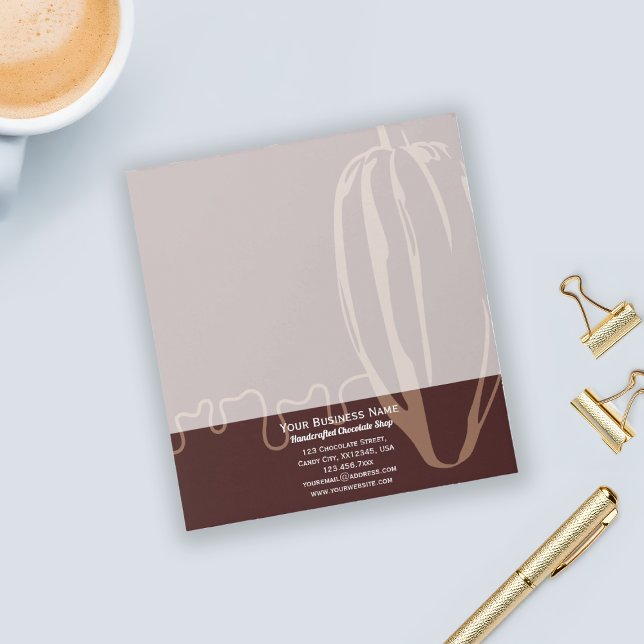 Bloco De Notas Loja de Chocolate Chocolatier de Cacau Moderno (Criador carregado)