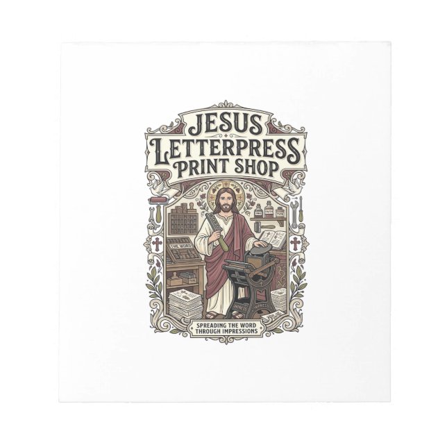 Bloco De Notas Loja de Impressão Jesus Letterpress Jesus Letterpr (Frente)