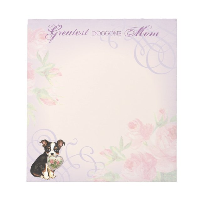 Bloco De Notas Long Coat Chihuahua Heart Mom (Frente)